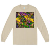 Mushroom mardi gras fleur de lis Long Sleeve Tee - CowGirlArtShop