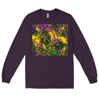Plum mardi gras fleur de lis Long Sleeve Tee - CowGirlArtShop