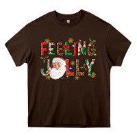 Chocolate Brown Feeling Jolly Heavy Core Tee - NancyCooperArtShop