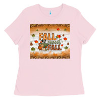 Bubblegum Pink fall sweet fall tumbler Ladies Tee - BundleAndBundleShop