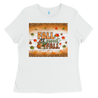 White fall sweet fall tumbler Ladies Tee - BundleAndBundleShop