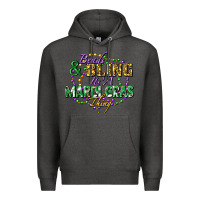 Charcoal Heather heads and bling it's' a mardi gras thing Premium Hoodie - FaDigitalArtStudio