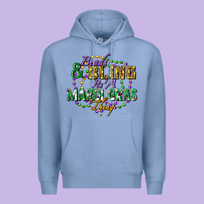 Heads And Bling It's' A Mardi Gras Thing Premium Hoodie Designed By Fadigitalartstudio