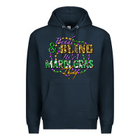 Navy heads and bling it's' a mardi gras thing Premium Hoodie - FaDigitalArtStudio