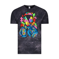 Cloud Black autism awareness with boxing gloves Vintage Tee - NancyCooperArtShop