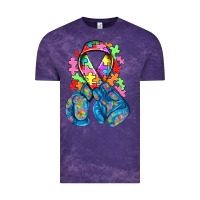 Cloud Purple autism awareness with boxing gloves Vintage Tee - NancyCooperArtShop