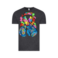 Vintage Black autism awareness with boxing gloves Vintage Tee - NancyCooperArtShop