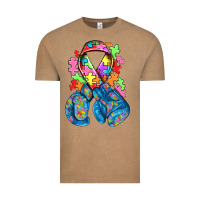 Vintage Coffee autism awareness with boxing gloves Vintage Tee - NancyCooperArtShop