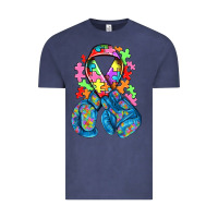 Vintage Denim autism awareness with boxing gloves Vintage Tee - NancyCooperArtShop