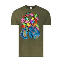 Vintage Olive autism awareness with boxing gloves Vintage Tee - NancyCooperArtShop