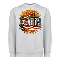 Heather Grey Faith USA Heavyweight Sweatshirt - FaDigitalArtStudio