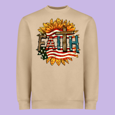 Faith Usa Heavyweight Sweatshirt Designed By Fadigitalartstudio