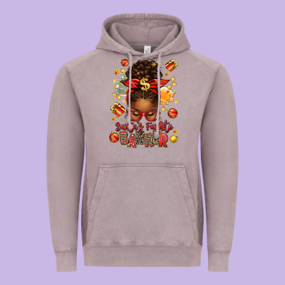 Santa Favorite Banker Afro Messy Bun Vintage Hoodie Designed By Texasbilliewilder