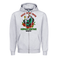 Heather Grey traditional lady hispanic heritage month Zipper Hoodie - BundleAndBundleShop