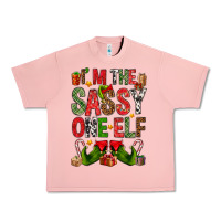 Salmon I'm the sassy on the elf Urban Heavy Tee - NancyCooperArtShop