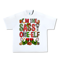 White I'm the sassy on the elf Urban Heavy Tee - NancyCooperArtShop