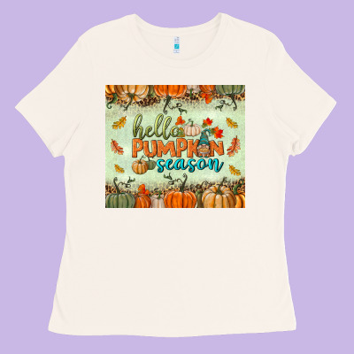 Hello Pumpkin Season Tumbler Ladies Tee Designed By Bundleandbundleshop