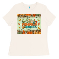 Bone hello pumpkin season tumbler Ladies Tee - BundleAndBundleShop