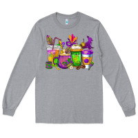 Heather Grey mardi gras coffee cups cowgirl Long Sleeve Tee - CowGirlArtShop