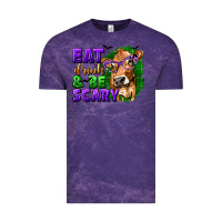 Cloud Purple Eat Drink and Be Scary with Halloween Vintage Tee - texasbilliewilder