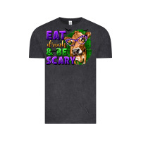 Vintage Black Eat Drink and Be Scary with Halloween Vintage Tee - texasbilliewilder