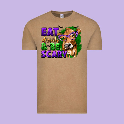 Eat Drink And Be Scary With Halloween Vintage Tee Designed By Texasbilliewilder