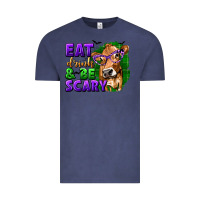 Vintage Denim Eat Drink and Be Scary with Halloween Vintage Tee - texasbilliewilder