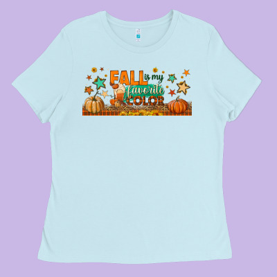 Fall Is My Favorite Color Libbey Glass Ladies Tee Designed By Bundleandbundleshop