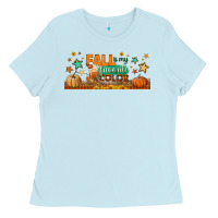 Baby Blue fall is my favorite color libbey glass Ladies Tee - BundleAndBundleShop