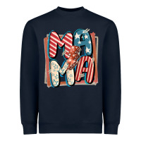 Navy 4th of July mama with lightning bolt Heavyweight Sweatshirt - FaDigitalArtStudio