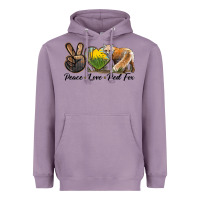 Lavender Peace Love Red Fox Heavyweight Hoodie - LillyAllenDesigns