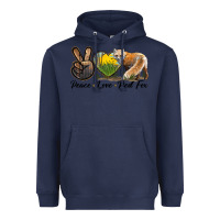 Navy Peace Love Red Fox Heavyweight Hoodie - LillyAllenDesigns