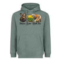 Sage Peace Love Red Fox Heavyweight Hoodie - LillyAllenDesigns