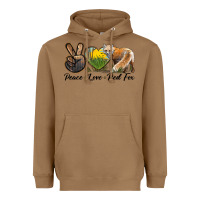 Toasted Coconut Peace Love Red Fox Heavyweight Hoodie - LillyAllenDesigns