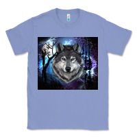 Colony Blue wolf and full moon Classic Tee - RanaPortraitStore