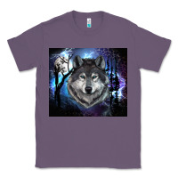 Lavender wolf and full moon Classic Tee - RanaPortraitStore