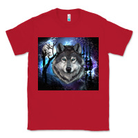 Red wolf and full moon Classic Tee - RanaPortraitStore