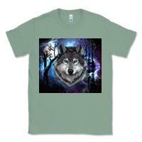 Sage wolf and full moon Classic Tee - RanaPortraitStore