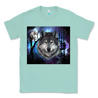 Seafoam wolf and full moon Classic Tee - RanaPortraitStore