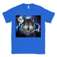 True Royal wolf and full moon Classic Tee - RanaPortraitStore
