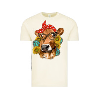 Vintage Arctic Western Cow with Sunflowers and Gemstone Vintage Tee - texasbilliewilder