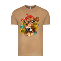 Vintage Camel Western Cow with Sunflowers and Gemstone Vintage Tee - texasbilliewilder