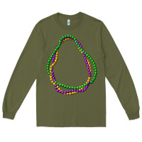 Army Green mardi gras beads Long Sleeve Tee - CowGirlArtShop