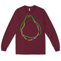Burgundy mardi gras beads Long Sleeve Tee - CowGirlArtShop