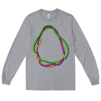 Heather Grey mardi gras beads Long Sleeve Tee - CowGirlArtShop