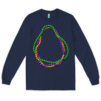 Navy mardi gras beads Long Sleeve Tee - CowGirlArtShop