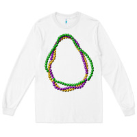 White mardi gras beads Long Sleeve Tee - CowGirlArtShop