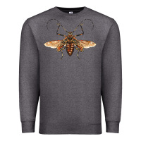 Charcoal Heather acrocinus beetle with wings Premium Sweatshirt - LillyAllenDesigns