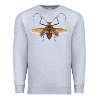 Heather Grey acrocinus beetle with wings Premium Sweatshirt - LillyAllenDesigns