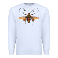 White acrocinus beetle with wings Premium Sweatshirt - LillyAllenDesigns